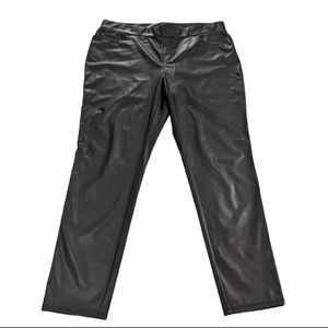 Women's Faux Leather Black Skinny Pull on Pants Size 1X (16-18W)
